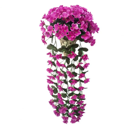 Artificial Wisteria Flower Vine Bushy Purple-color Red Reusable Indoor Outdoor Wedding Party Living Room Wall Hanging Garland Ho - Taci Dekor