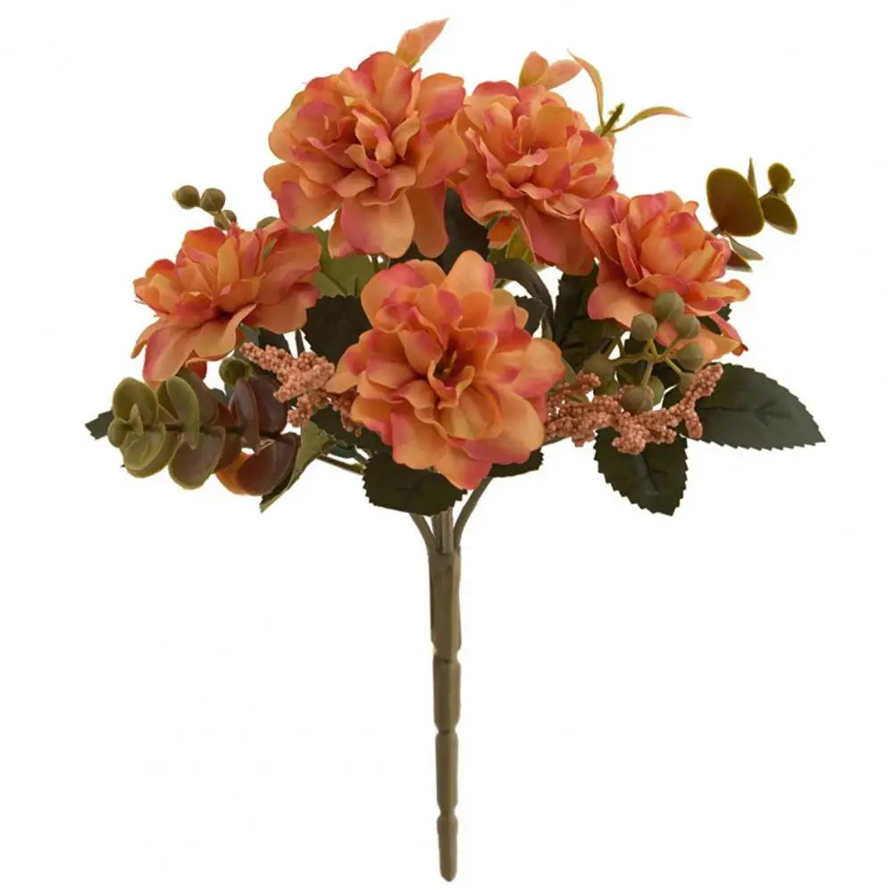 Artificial Flower Non-Fading No Watering Decorative 5 Branches Blossom Simulated Hibiscus Cherry Balcon - Taci Dekor