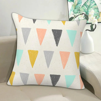 Throw Pillowcase Cushion Cover Geometric Pattern Wear Resistant Friendly to Skin Easy Maintenance Printed Pillow Case