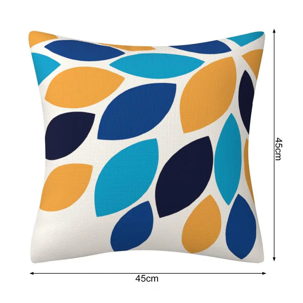 Pillowcase Hidden Zipper Vibrant Color Soft Touch Printed Design Cloth Flower Blue Bird Sofa Pillow Cover Living Room Supplies
