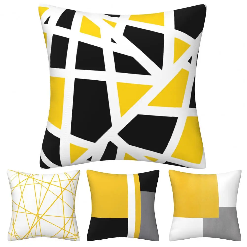 Printed Cushion Cover Pillowcase Decor Wear Resistant Washable Easy Maintenance Geometric Pattern Pillowslip Sofa Pillow Cover - Taci Dekor