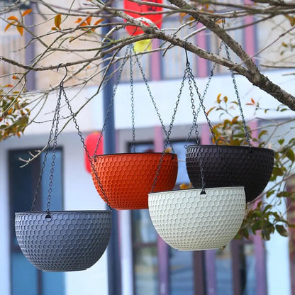 Hanging Flower Basket Resin Plant Hanger Multifunctional Practical Outdoor Garden Hanging Plant Pot for Restaurant - Taci Dekor