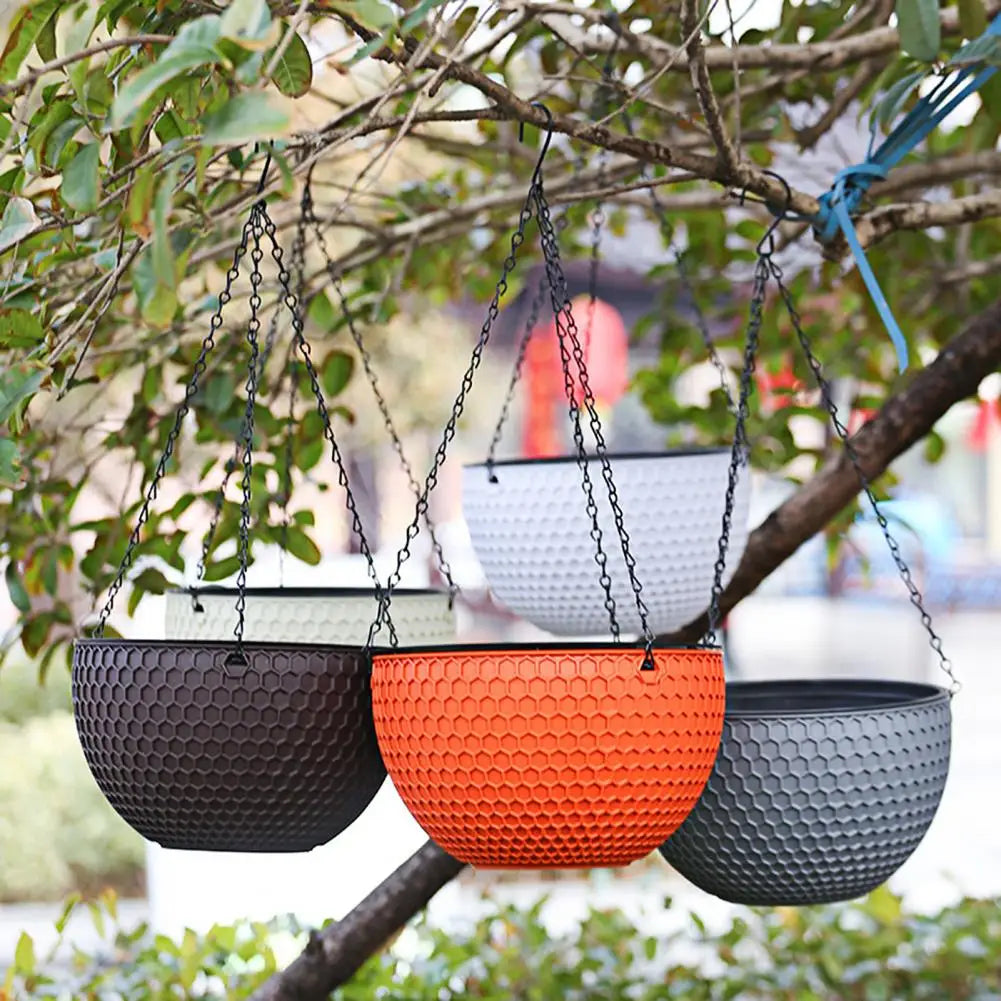 Hanging Flower Basket Resin Plant Hanger Multifunctional Practical Outdoor Garden Hanging Plant Pot for Restaurant - Taci Dekor