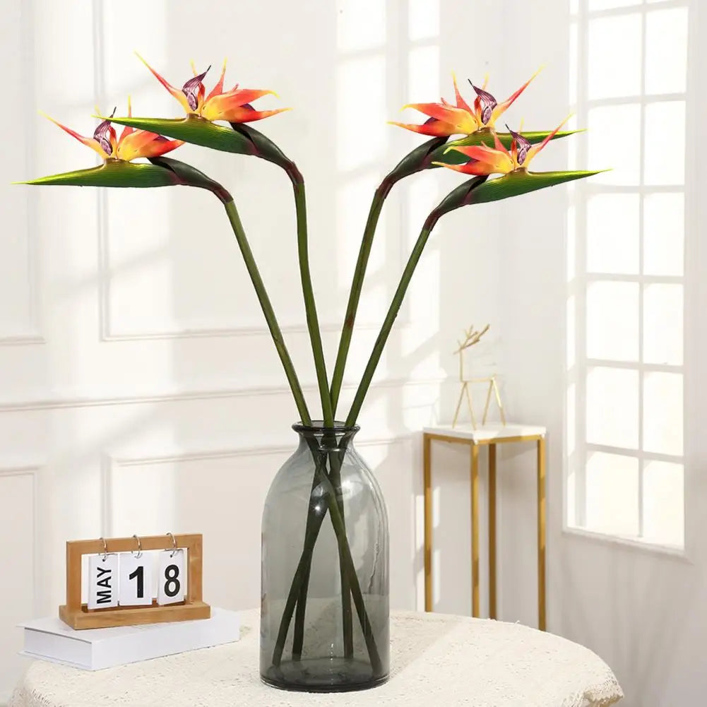 Artificial Flower Lifelike Bird of Paradise Realistic Non-fading And Low Maintenance Home Decoration