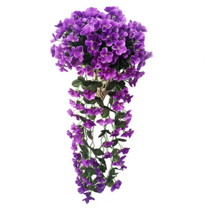 Artificial Wisteria Flower Vine Bushy Purple-color Red Reusable Indoor Outdoor Wedding Party Living Room Wall Hanging Garland Ho - Taci Dekor