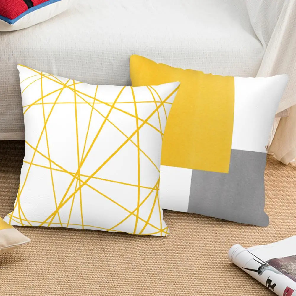 Printed Cushion Cover Pillowcase Decor Wear Resistant Washable Easy Maintenance Geometric Pattern Pillowslip Sofa Pillow Cover - Taci Dekor