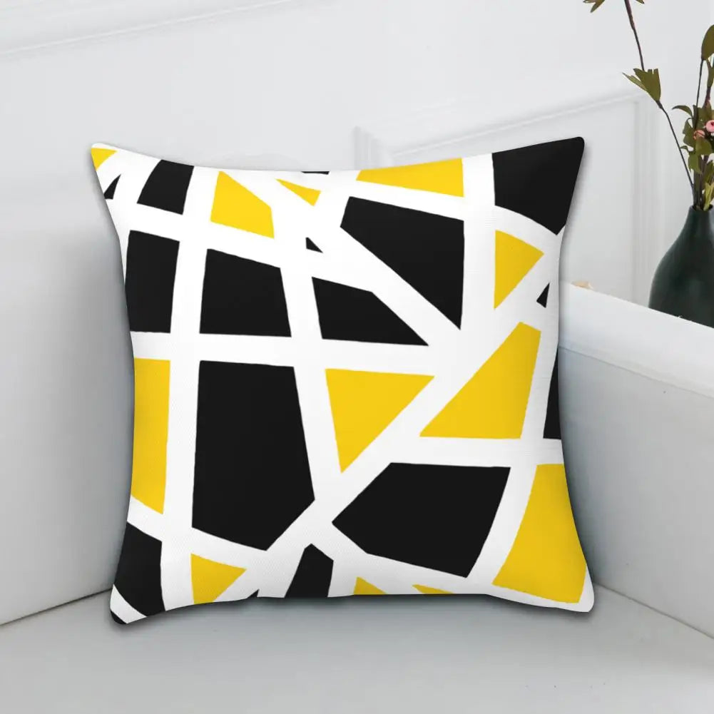 Printed Cushion Cover Pillowcase Decor Wear Resistant Washable Easy Maintenance Geometric Pattern Pillowslip Sofa Pillow Cover - Taci Dekor