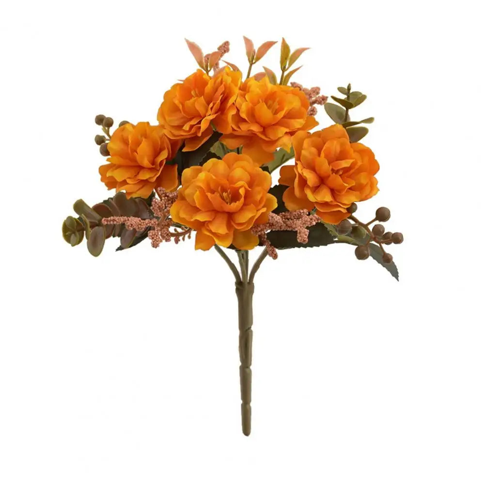 Artificial Flower Non-Fading No Watering Decorative 5 Branches Blossom Simulated Hibiscus Cherry Balcon - Taci Dekor