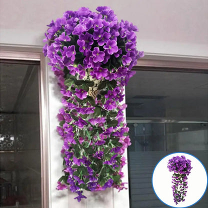 Artificial Wisteria Flower Vine Bushy Purple-color Red Reusable Indoor Outdoor Wedding Party Living Room Wall Hanging Garland Ho - Taci Dekor