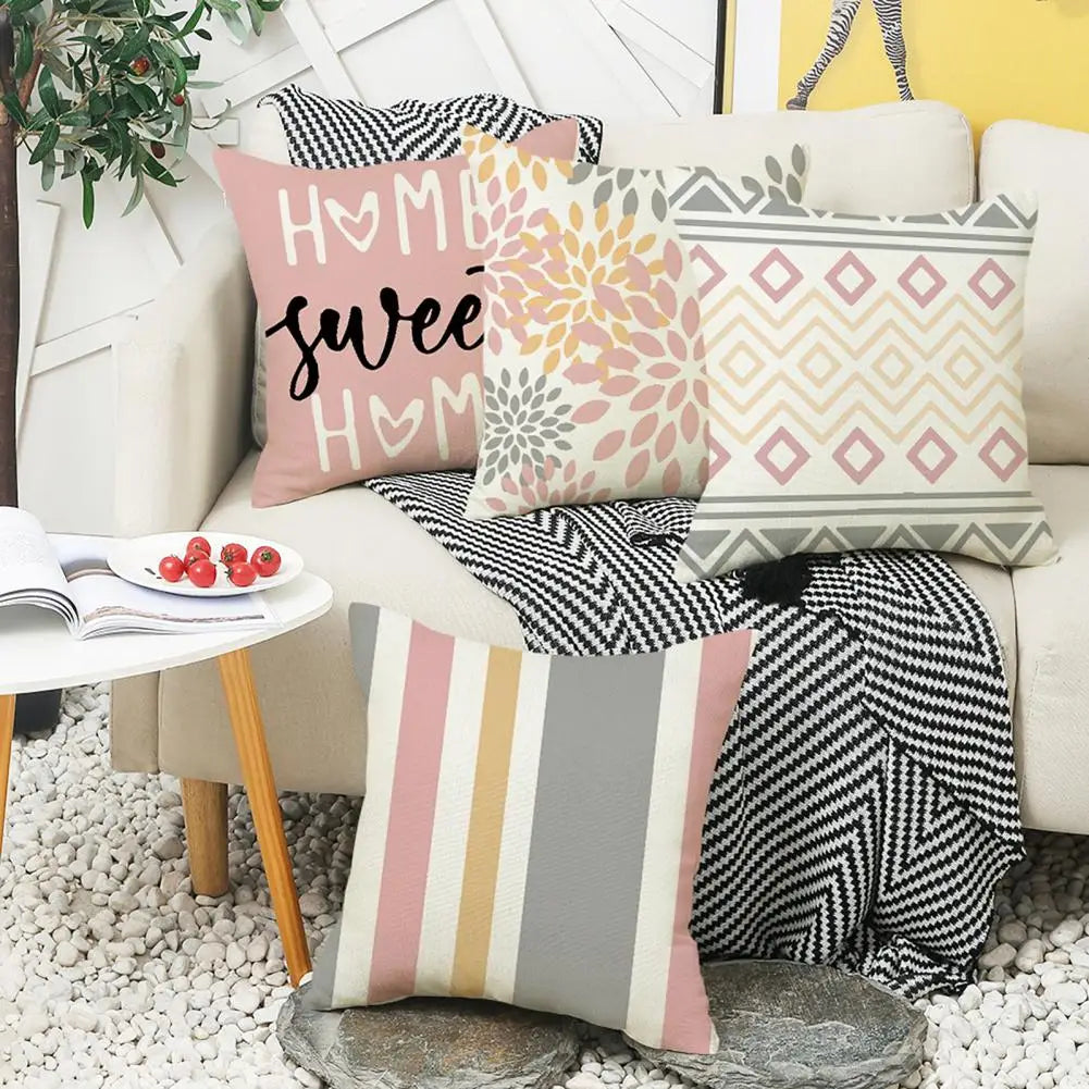 Pillow Cover Printed Pillowcase Decoration Geometric Pattern Wear Resistant Non-Fading Washable Luxury Sofa Cushion Cover
